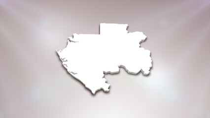 Gabon 3D Map on White Background, 
Useful for Politics, Elections, Travel, News and Sports Events
