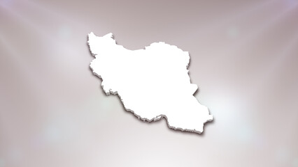 Iran 3D Map on White Background, 
Useful for Politics, Elections, Travel, News and Sports Events