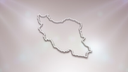 Iran 3D Map on White Background, 
Useful for Politics, Elections, Travel, News and Sports Events
