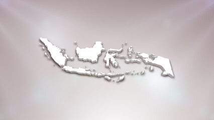 Indonesia 3D Map on White Background, 
Useful for Politics, Elections, Travel, News and Sports Events