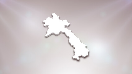 Laos 3D Map on White Background, 
Useful for Politics, Elections, Travel, News and Sports Events