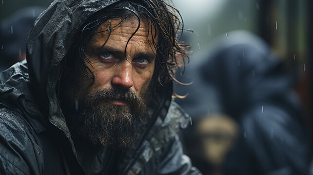 Scene from an intense drama. Depicting very tense emotions, suspenseful situation and has the feeling of a murder mystery set in a Nordic country.