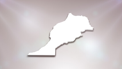 Morocco 3D Map on White Background, 
Useful for Politics, Elections, Travel, News and Sports Events
