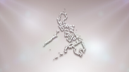 Fototapeta premium Philippines 3D Map on White Background, Useful for Politics, Elections, Travel, News and Sports Events