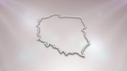 Poland 3D Map on White Background, 
Useful for Politics, Elections, Travel, News and Sports Events


