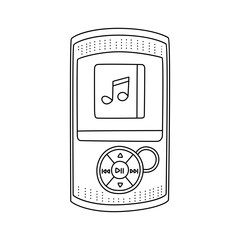 Media player. Doodle style, hand drawn simple icon design