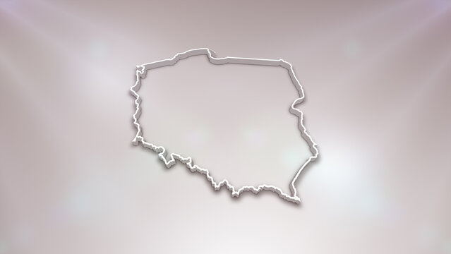Fototapeta Poland 3D Map on White Background,  Useful for Politics, Elections, Travel, News and Sports Events  