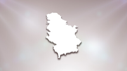 Serbia 3D Map on White Background, 
Useful for Politics, Elections, Travel, News and Sports Events

