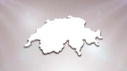 Switzerland 3D Map on White Background, 
Useful for Politics, Elections, Travel, News and Sports Events
