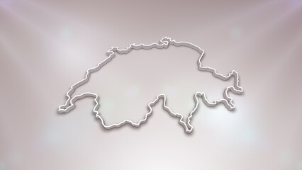 Switzerland 3D Map on White Background, 
Useful for Politics, Elections, Travel, News and Sports Events
