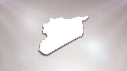 Syria 3D Map on White Background, 
Useful for Politics, Elections, Travel, News and Sports Events
