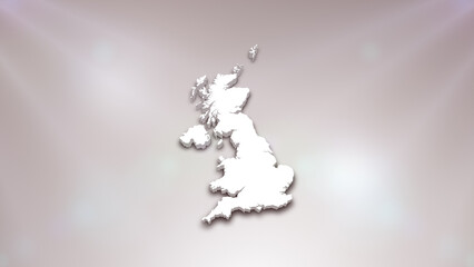 United Kingdom 3D Map on White Background, 
Useful for Politics, Elections, Travel, News and Sports Events
 - obrazy, fototapety, plakaty
