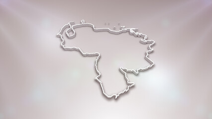 Venezuela 3D Map on White Background, 
Useful for Politics, Elections, Travel, News and Sports Events

