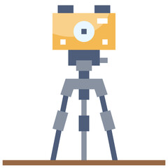 CAMERA TRIPOD line icon,linear,outline,graphic,illustration