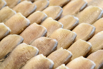 Dried fish in the market, close-up of the fish