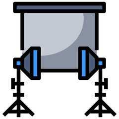 STUDIO LIGHTING line icon,linear,outline,graphic,illustration