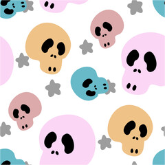 Halloween kawaii pattern seamless for Nursery fabric, cover book ,wrapping paper or other. There are cute color and kawaii style. 