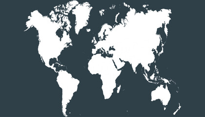 World map. Silhouette map. Color modern vector map.	
