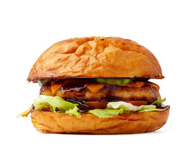 Tasty fresh burger isolated on white background