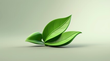 3d mockup leaf of tree and plant. Ecology, bio and natural products concept, Close up view of leaves composition, minimal style, Generative AI illustration