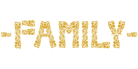 Family font floral vector