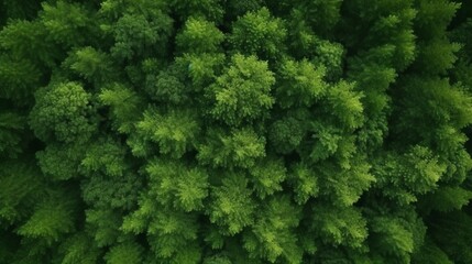 Fototapeta premium Illustration of a lush green forest seen from above