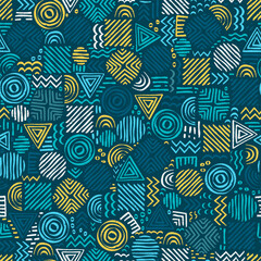 Hand drawn abstract seamless pattern, ethnic background, simple style - great for textiles, banners, wallpapers, wrapping - vector design