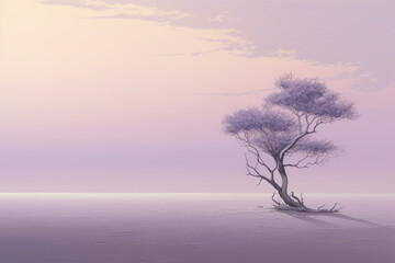 Obraz premium Purple fabulous minimalist landscape.