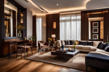 modern living room, luxury lifestyle, indoor interior - Generative AI