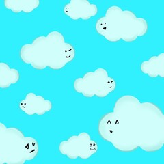 seamless pattern with clouds