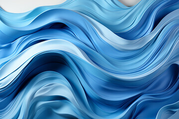 Obraz premium Abstract waves of blue paint form a captivating brushstrokes background Generative AI