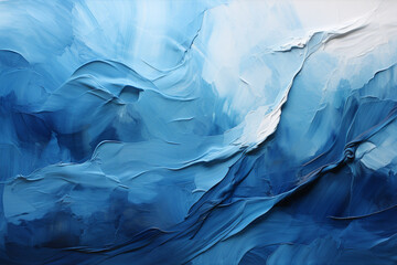 Artistic backdrop defined by sweeping blue brushstrokes on canvas Generative AI