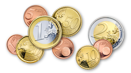 euro coins isolated