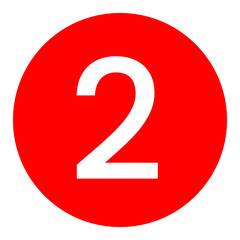 red number 2 icon template transparent red circle number