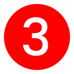 red number 3 icon template transparent red circle number