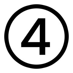 circle black number 4 icon template transparent 