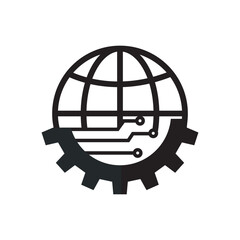 Uluslararası end&uuml;striyel gelişme. End&uuml;stri 4.0 simgesi.