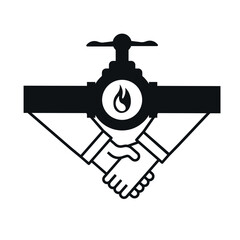 Natural gas deal, Natural gas line icon. Agreement icon.
