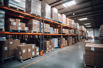 Obraz premium Department Store with Packages - Shopping and Deliveries. AI Generated.