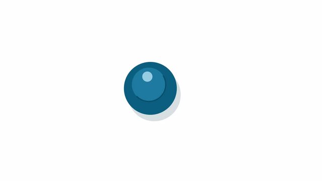 Swimming pool ball 2D object animation. Inflatable floating ball flat cartoon 4K video, transparent alpha channel. Swimming pool. Rubber water toy for water sports animated icon on white background