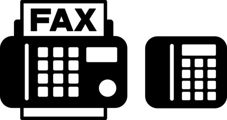 FAXと電話のアイコン（fax and phone icons） - obrazy, fototapety, plakaty