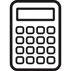 Calculator single icon black outline isolated vector