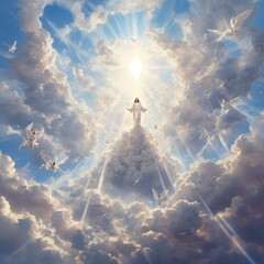 heaven, angels, cloud, light, jesus - generative ai	
