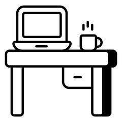 Perfect design icon of laptop table