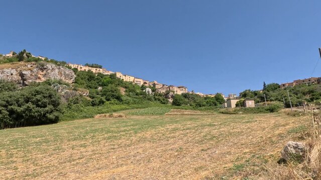Panoramic view of Buccino, a medieval village in Salerno province, Italy.