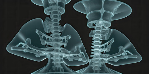 X-ray of cervical vertebrae: An image of the seven vertebrae in the neck region - Generative AI