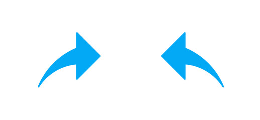 blue next and back arrow icon, do and redo arrow icon