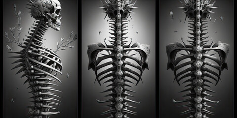 An x-ray image of the spine - Generative AI - obrazy, fototapety, plakaty