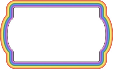 Rectangle shape Rainbow frame vintage frames badges label frames banners spectrum colorful color gradient photo frame borders vector background element decoration creative design ornamental borders 