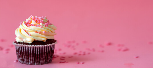 delicious chocolate pancake with white cream